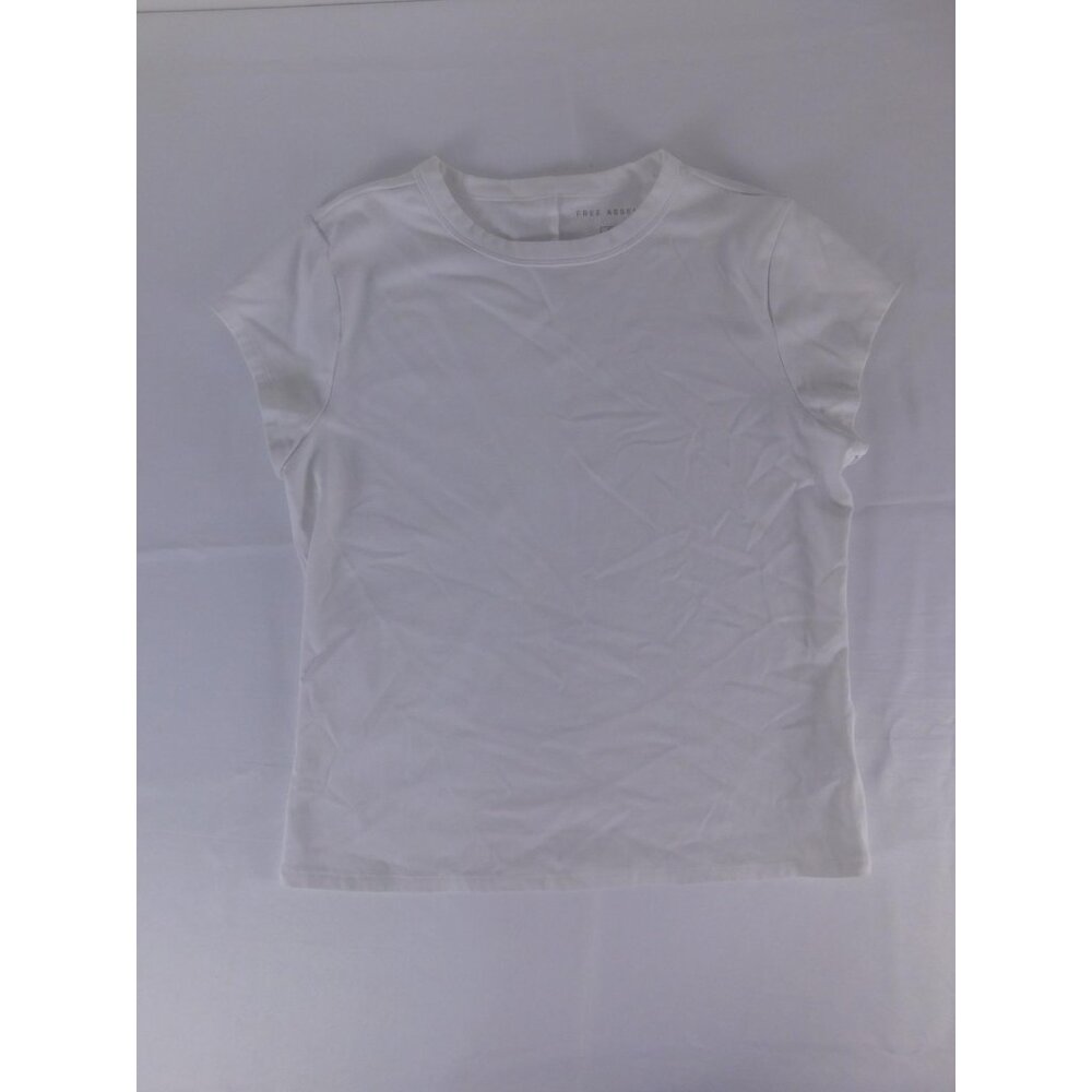 Free Assembly Shirt Unisex Kids Medium 8-10 White Stretch Basic Crew Neck Tee